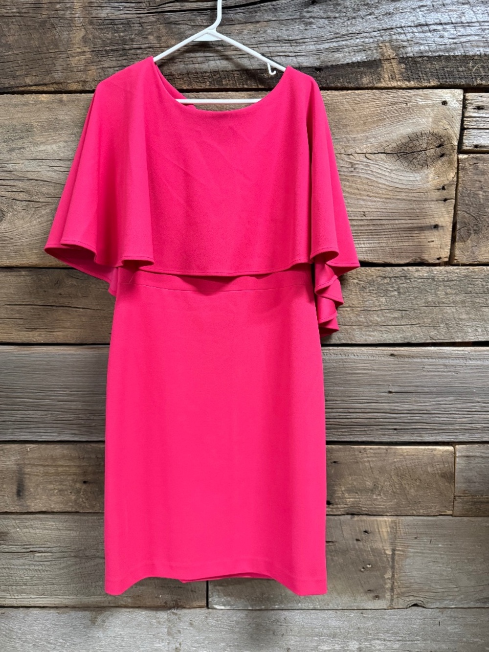 Calvin Klein Cape popover sheath, Hot Pink, size 12